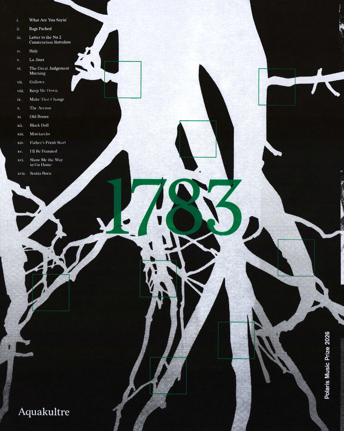 "1783" — Aquakultre — scan of a hand screen-printed Polaris Music Prize 2026 poster, special edition